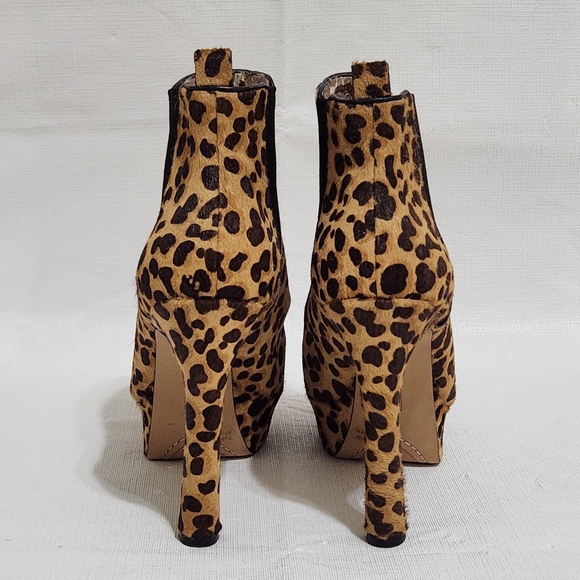 Womens Vince Camuto Leopard Print Heeled Platform Booties Size 7 1/2 B - Picture 6 of 10
